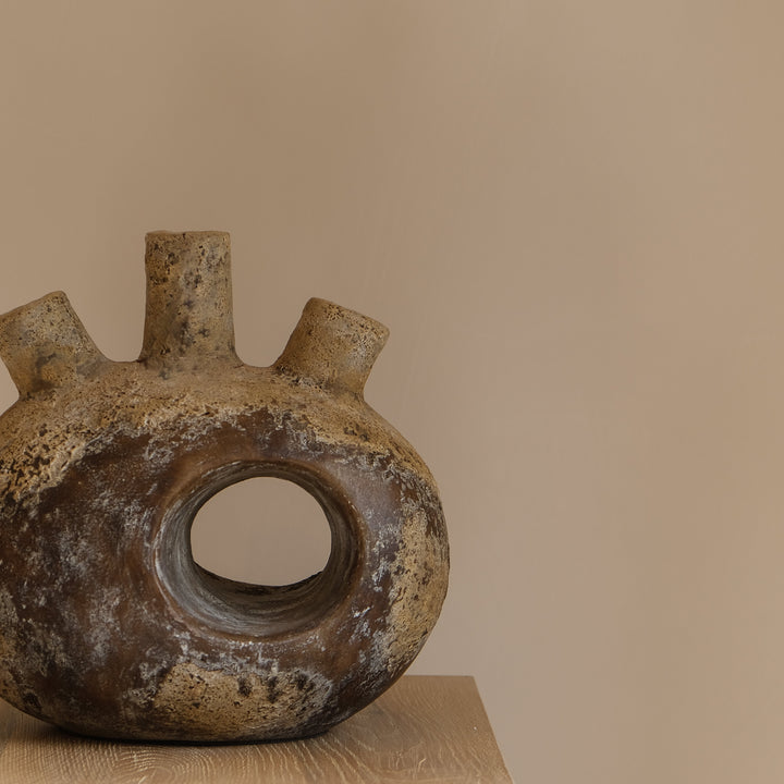 Handmade Clay Vessel Vase, Heart
