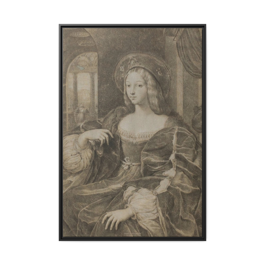 Matte Canvas in Black Frame, Joanna of Aragon by Raphael