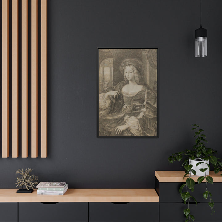 Matte Canvas in Black Frame, Joanna of Aragon by Raphael