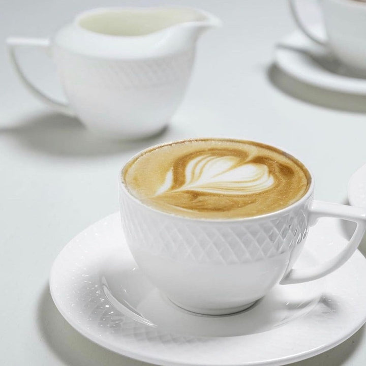 Porcelain 3oz Coffee Cups & Saucers, Set of 12