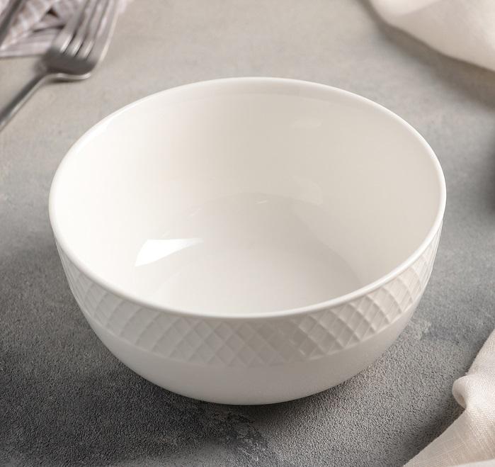 Porcelain Embossed Bowl, 6.5 Inches