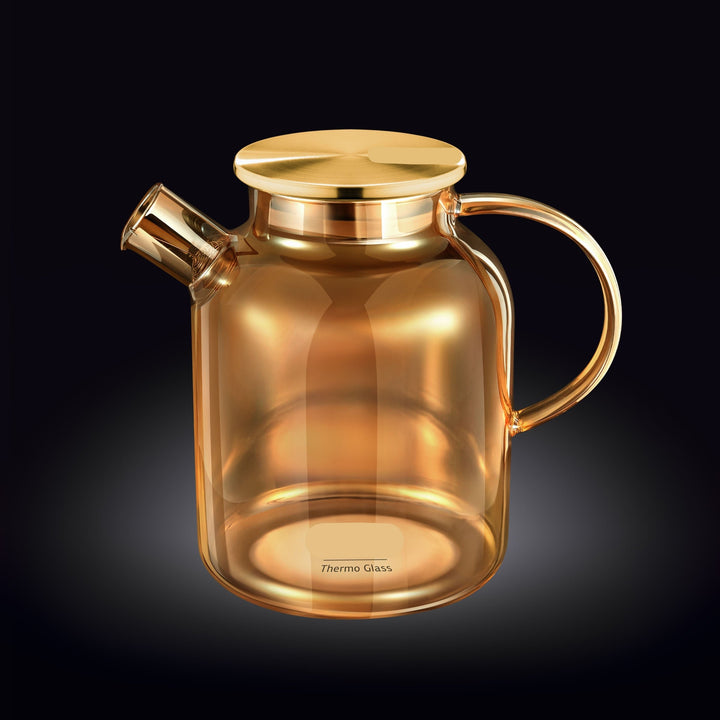 Iridescent Thermo Glass 54 Fl Oz Teapot, Amber