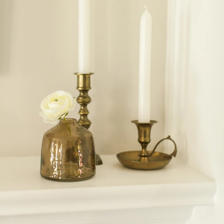 Handcrafted Set of 3 Bud Vases, Smoke