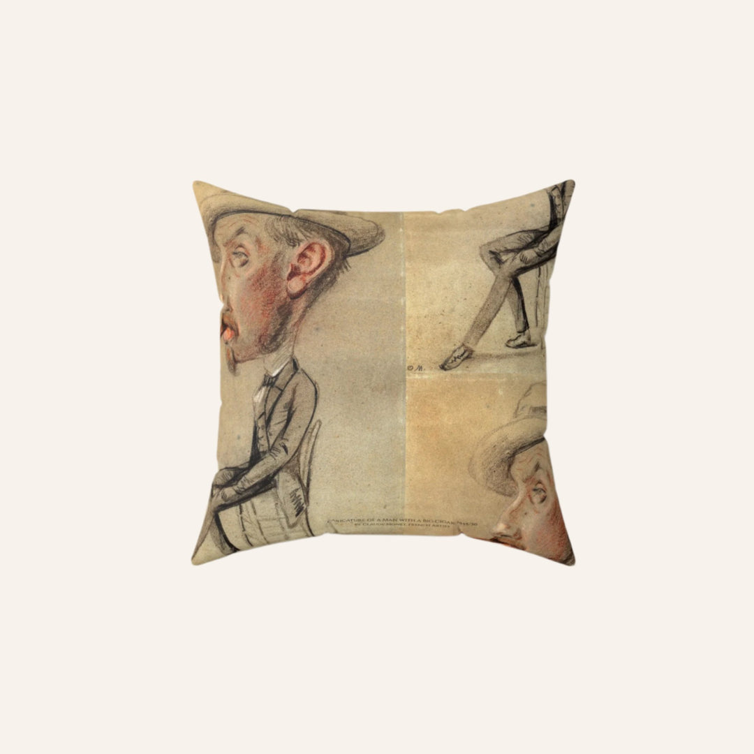 Pillow, Caricature of a Man with a Big Cigar by Claude Monet