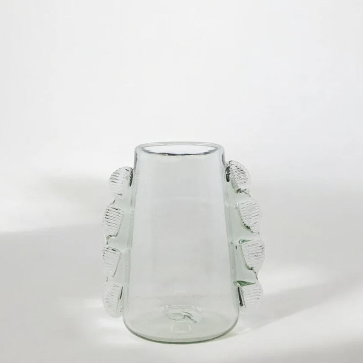 Handcrafted Mouth-Blown 9" Glass Vase, Clear