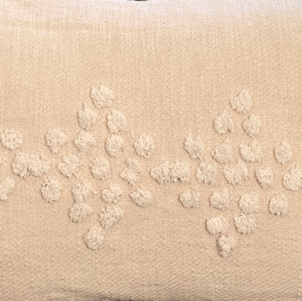 Handmade Cotton Tasseled Throw Pillow, Insert Included