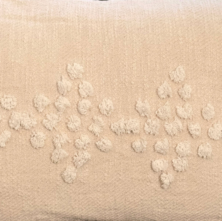 Handmade Cotton Tasseled Throw Pillow, Insert Included