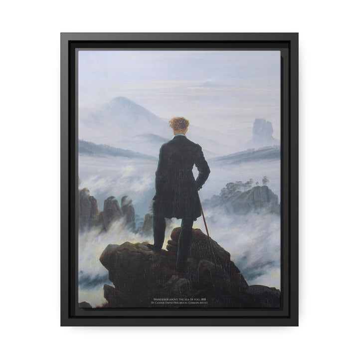 Matte Canvas in Black Frame, Wanderer above the Sea of Fog by Caspar David Friedrich