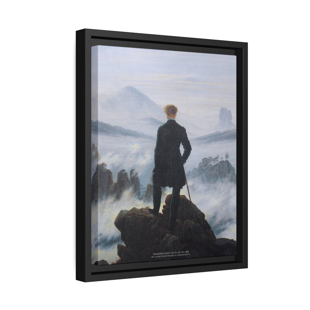 Matte Canvas in Black Frame, Wanderer above the Sea of Fog by Caspar David Friedrich