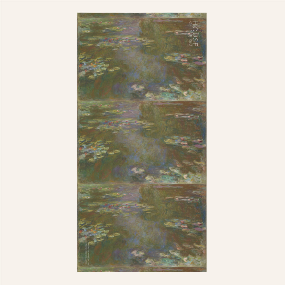 Mink Cotton Bath Towel, Water Lily Pond by Claude Monet