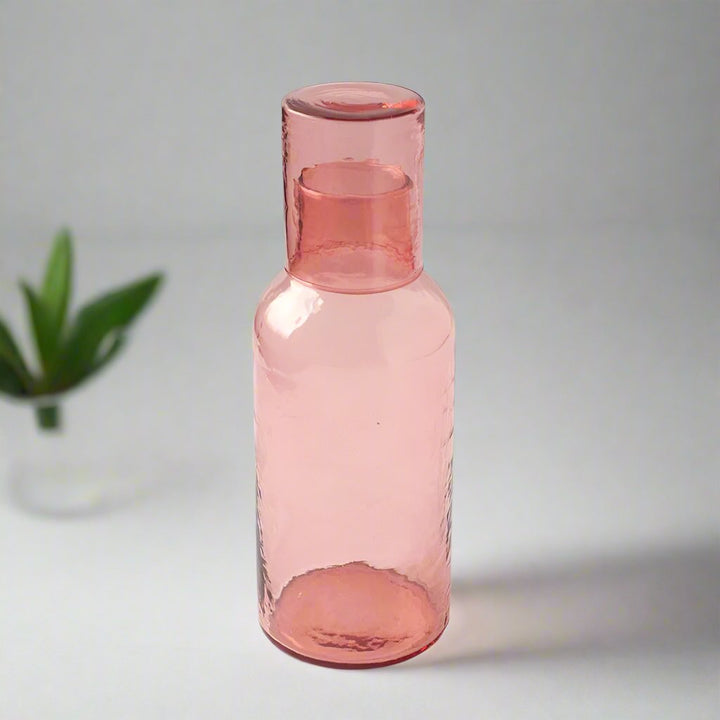 Handblown Glass Carafe Set, Blush