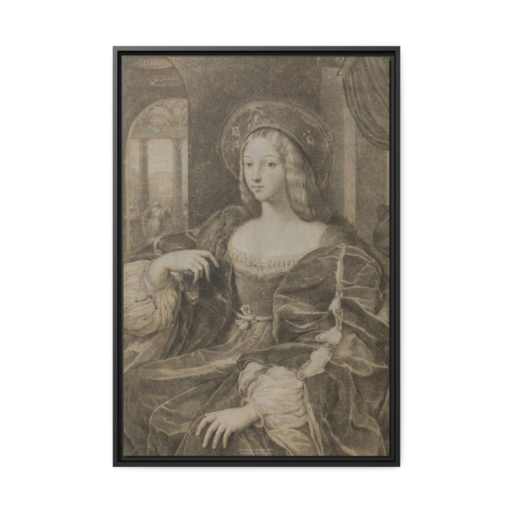 Matte Canvas in Black Frame, Joanna of Aragon by Raphael