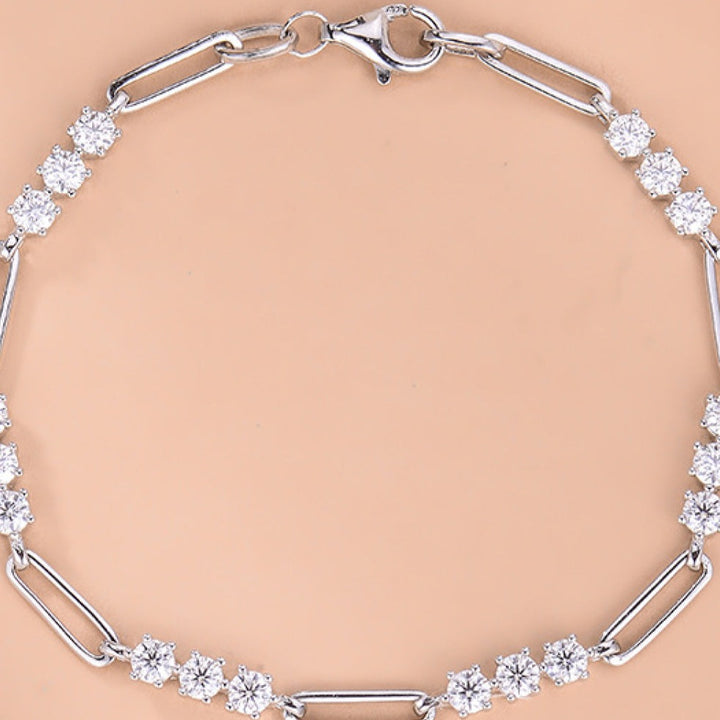 1.8 Carat Moissanite Bracelet, 18k Gold Plated 925 Silver