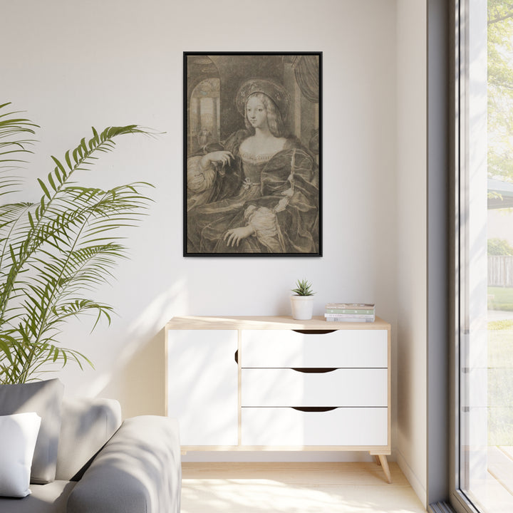 Matte Canvas in Black Frame, Joanna of Aragon by Raphael