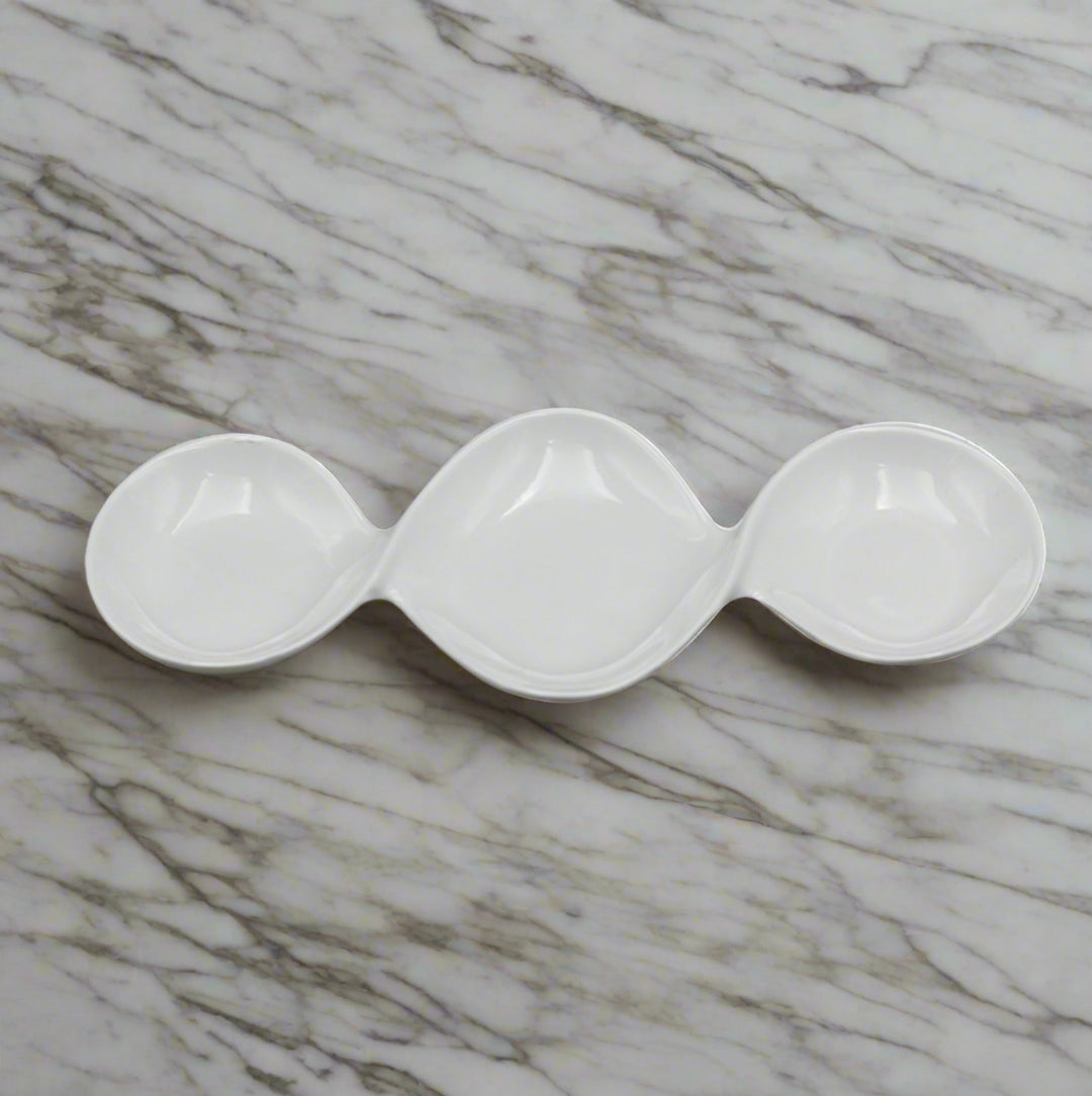 Porcelain Divided Dish, 14.5 inches