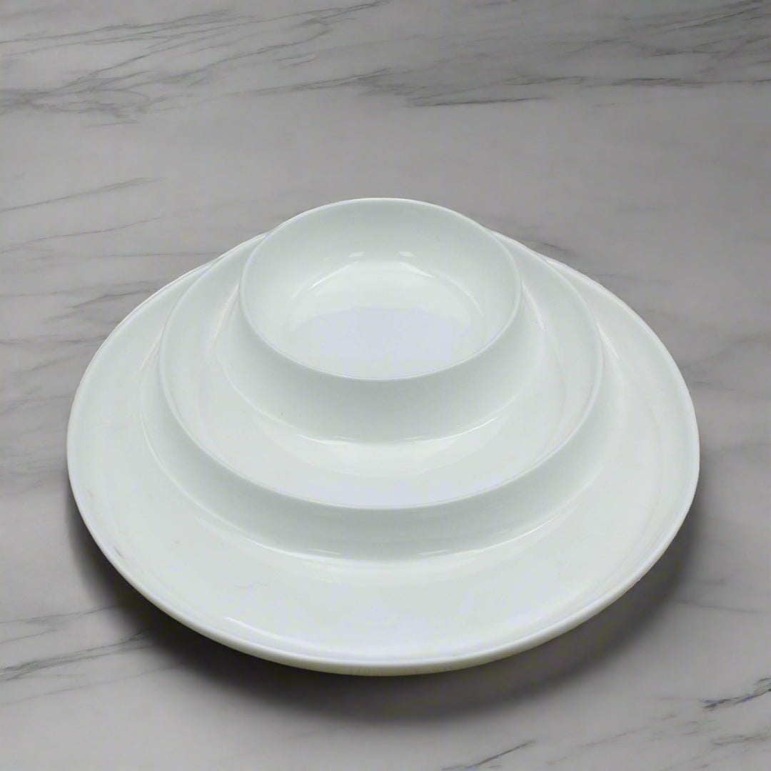 Fine Porcelain White Divided Dish, 10" inch