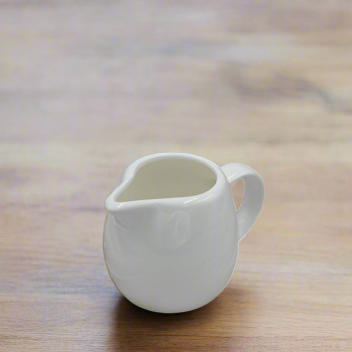 Individual Porcelain White Creamers, Set of 6