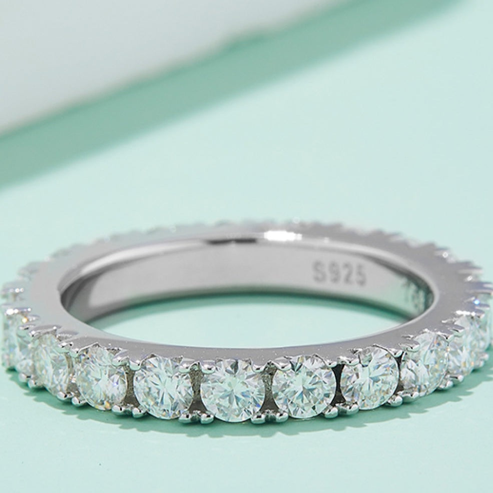 2.3 Carat Adored Moissanite Eternity Ring, 925 Silver