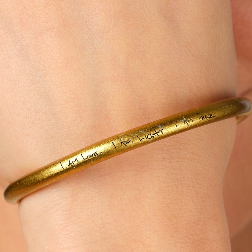 Bangle Bracelet, I am Love, I am Light, I am Peace