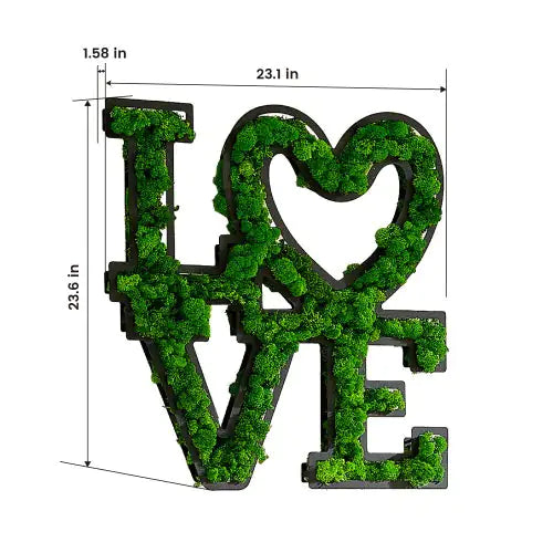 Moss Word Wall Art, Love