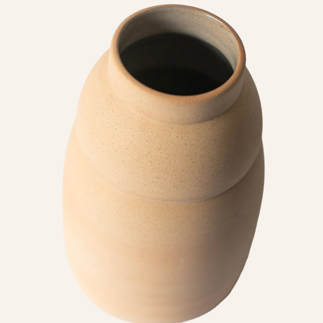 Handcrafted Mexican Clay Vase, Plump Charm