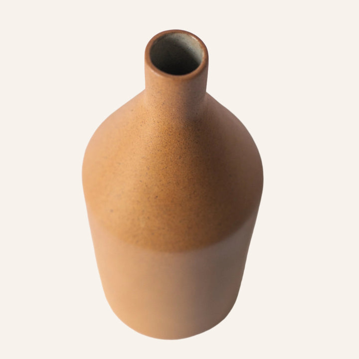 Handcrafted Mexican Clay Vase, Morandi Bottle