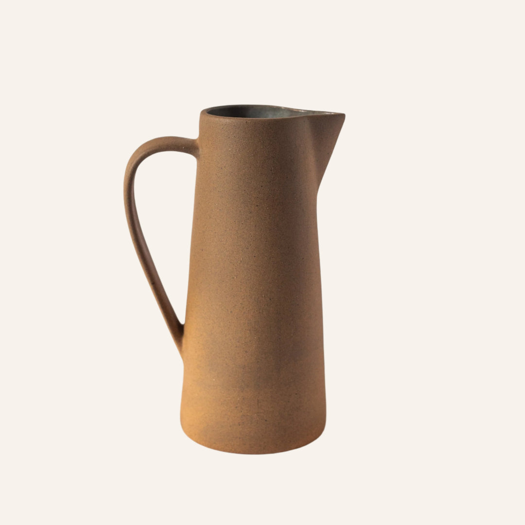 Handcrafted Mexican 1.5L Clay Pitcher, Tall Cantaro