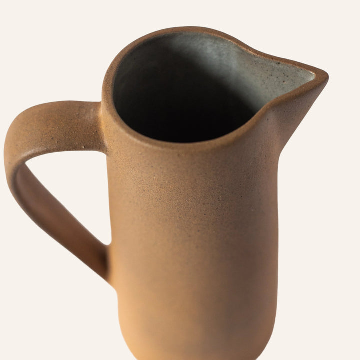 Handcrafted Mexican 1.5L Clay Pitcher, Tall Cantaro