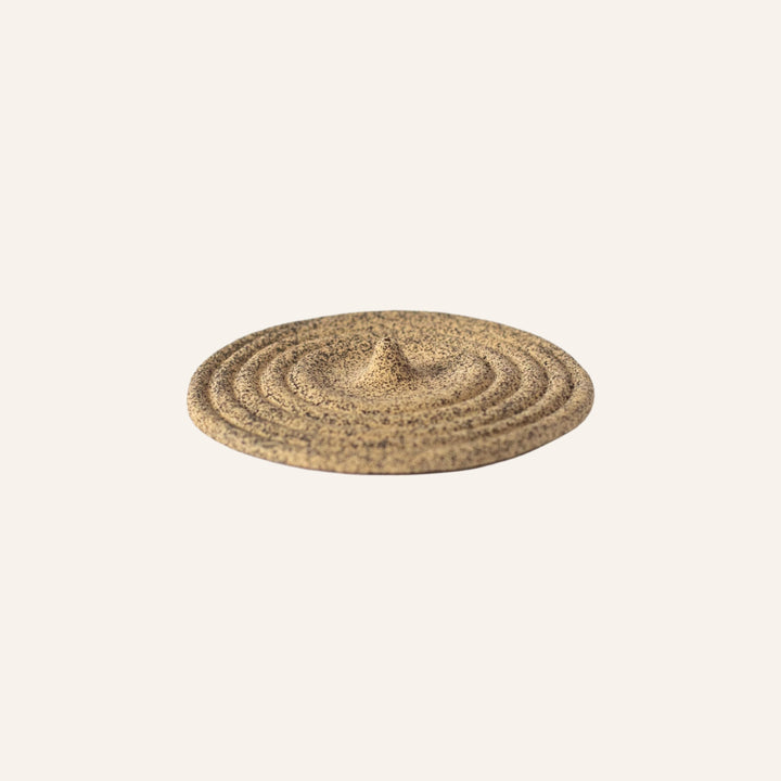 Circular Clay Incense Holder, Sandy