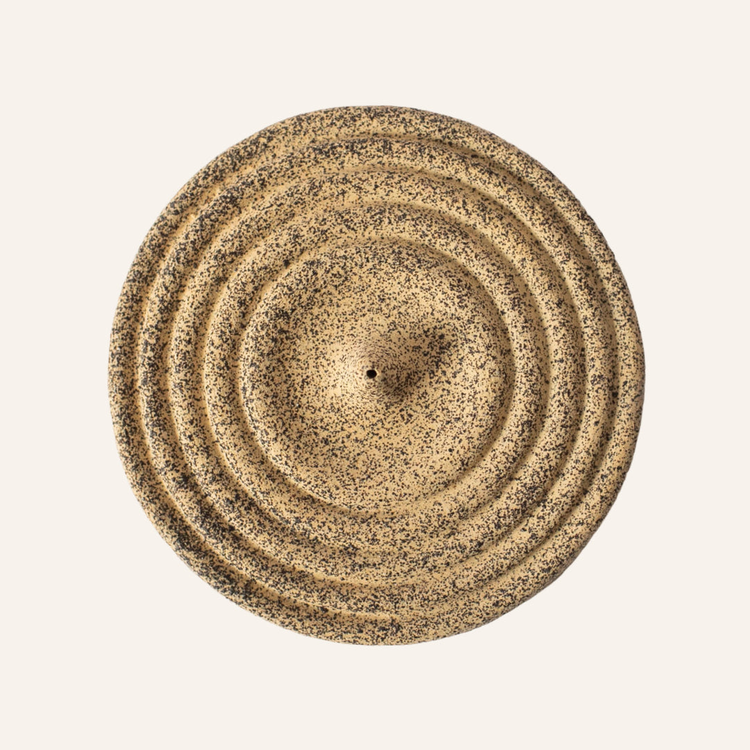 Circular Clay Incense Holder, Sandy