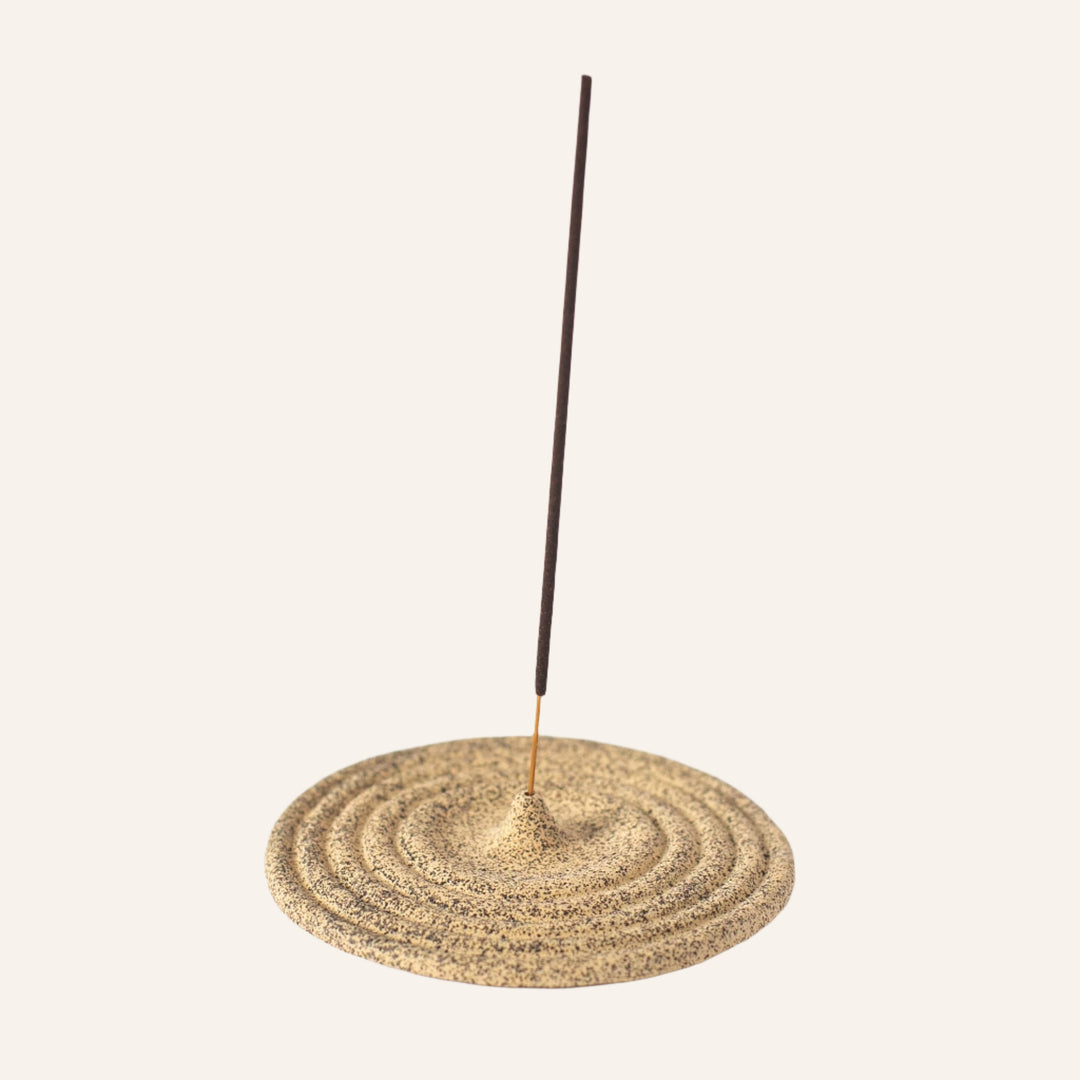 Circular Clay Incense Holder, Sandy