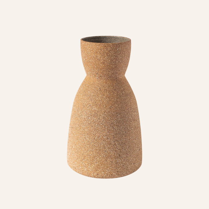 Rustic Earthy Clay Vase, Hourglass