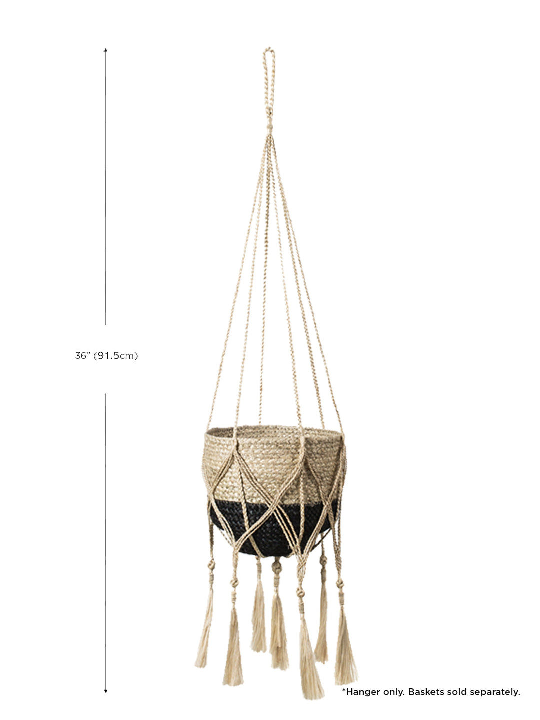 Handwoven Rope Plant Hanger, Tassels