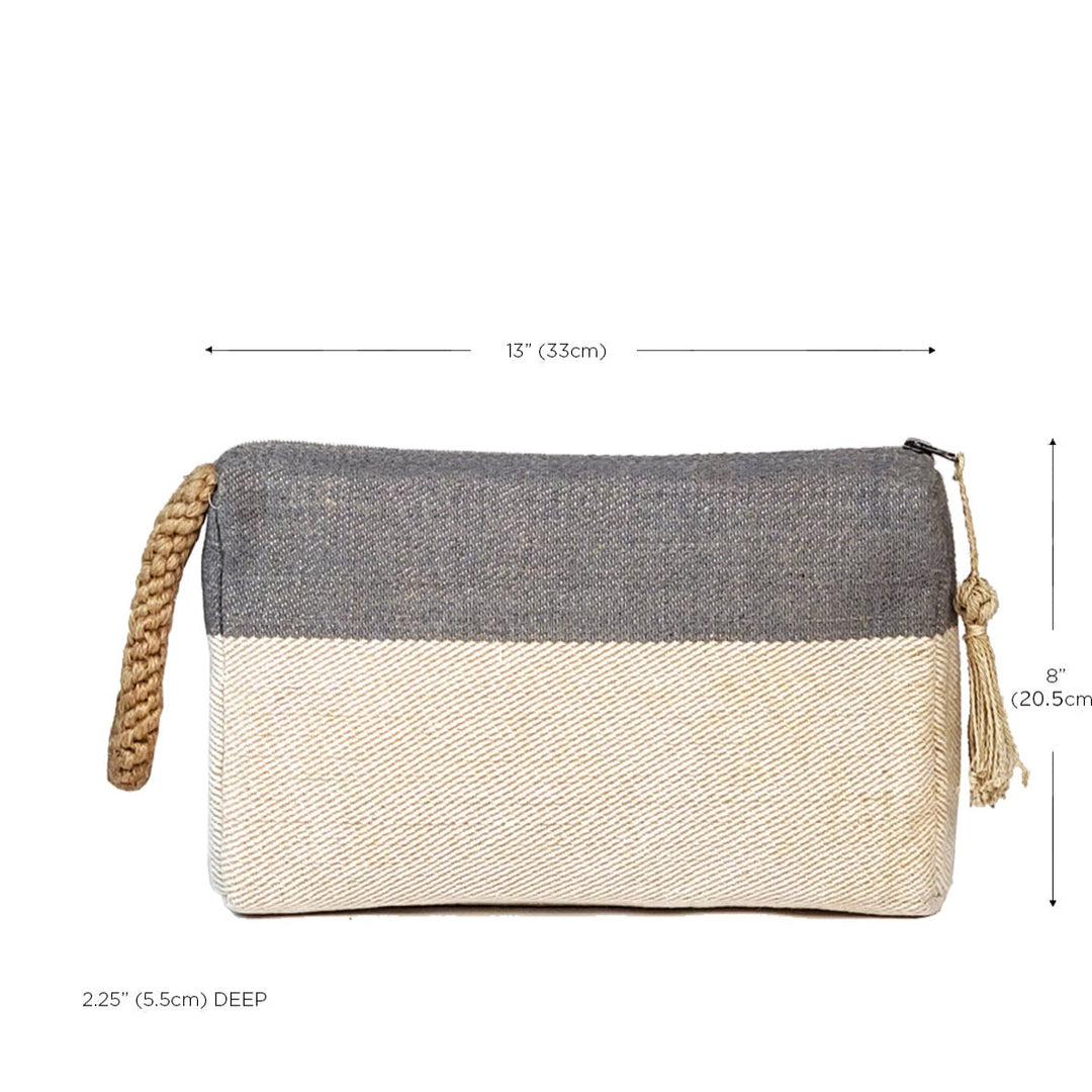 Color Block Clutch Bag, Gray