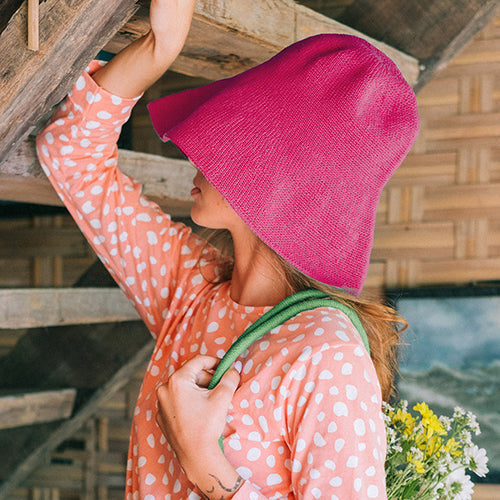 Crochet Hat, Hot Pink