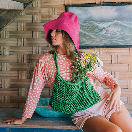 Crochet Hat, Hot Pink