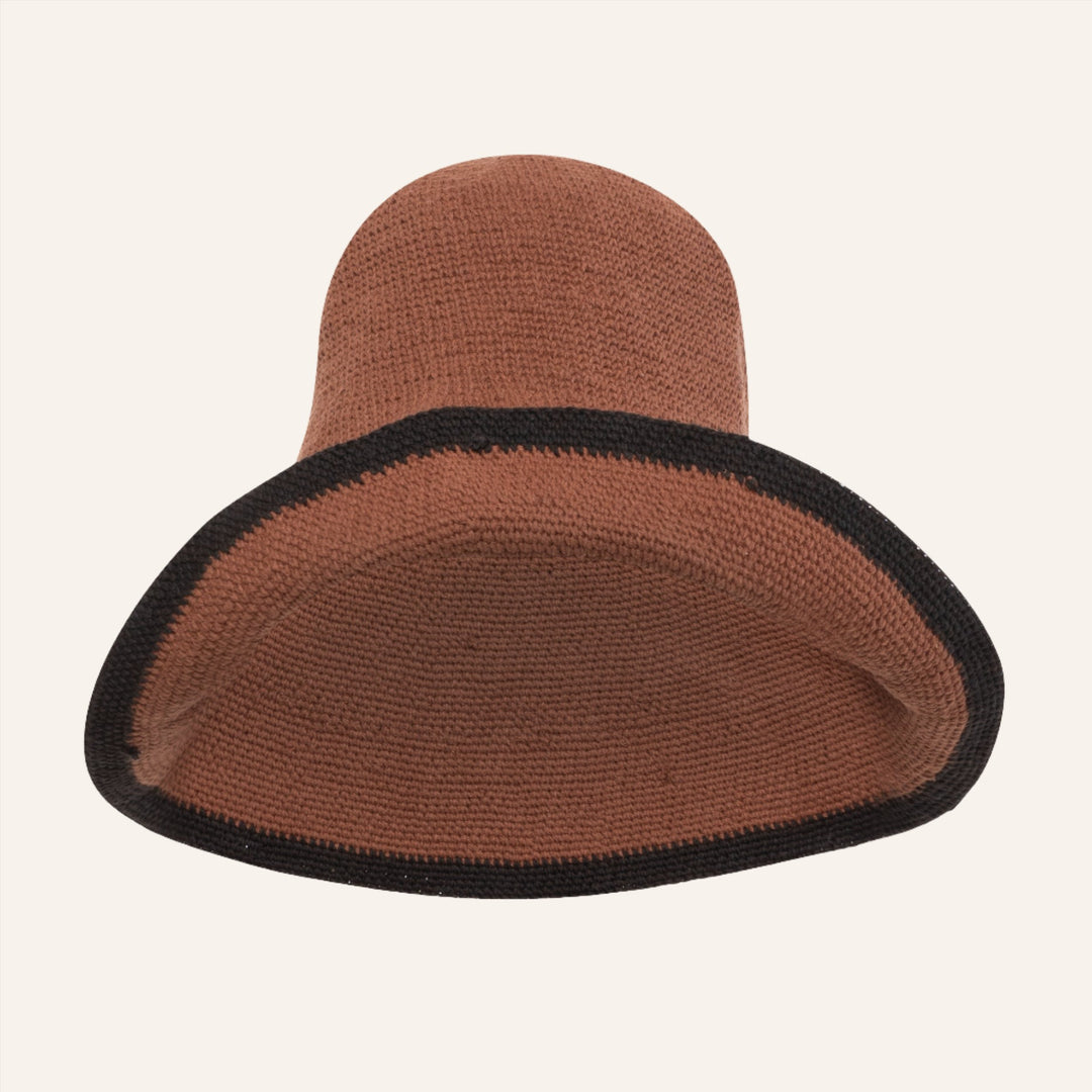 Crochet Sun Hat, Dark Brown