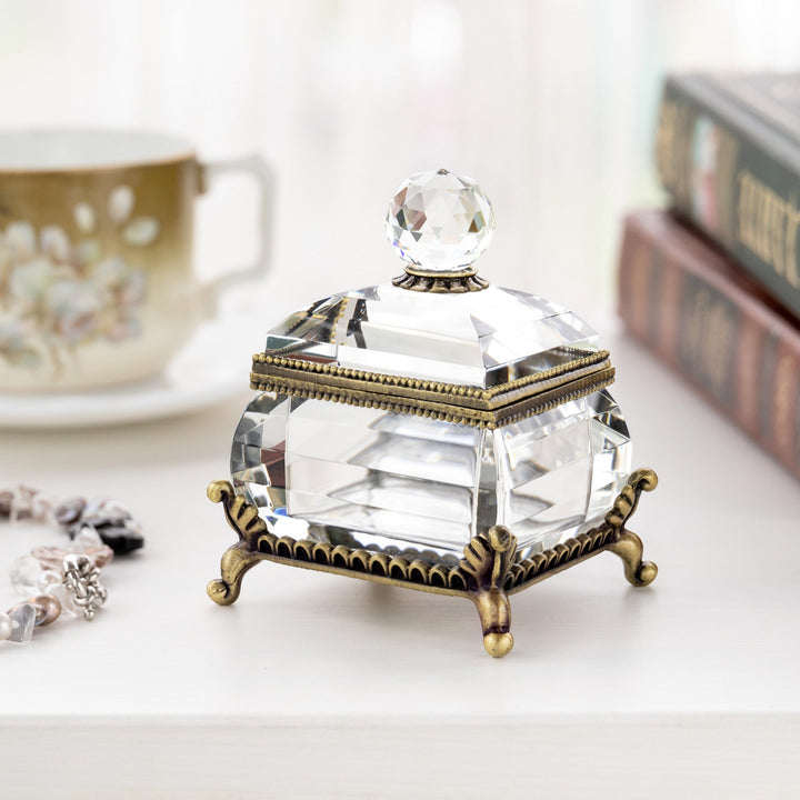 Handpainted Trinket Box, 24k Gold/925 Silver Plated