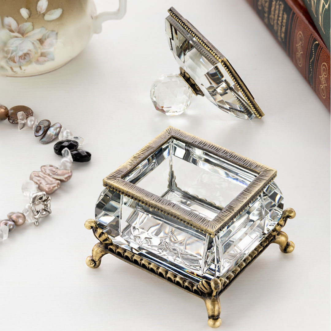 Handpainted Trinket Box, 24k Gold/925 Silver Plated