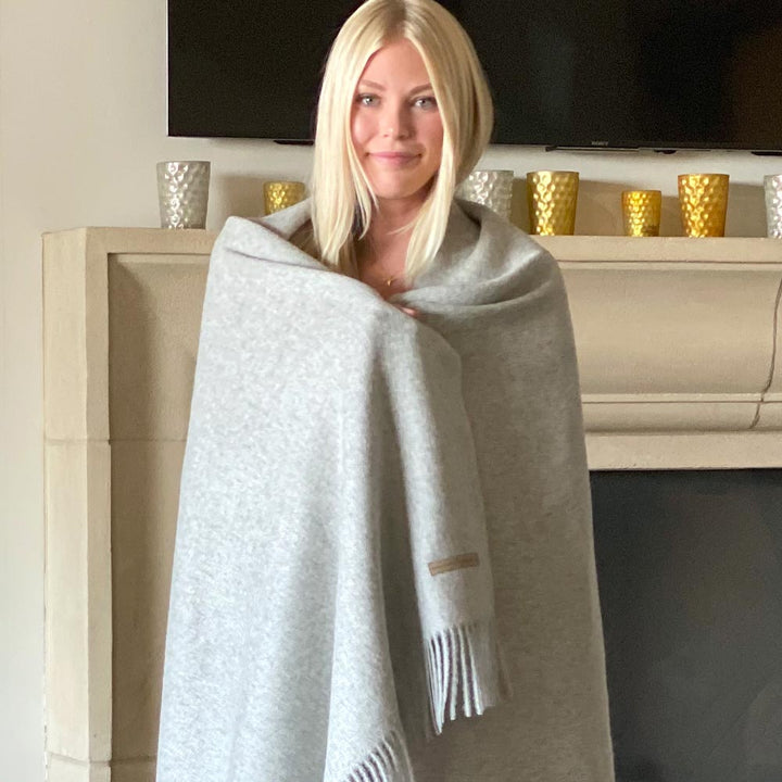 Alpaca Wool Soul Blanket, Silver