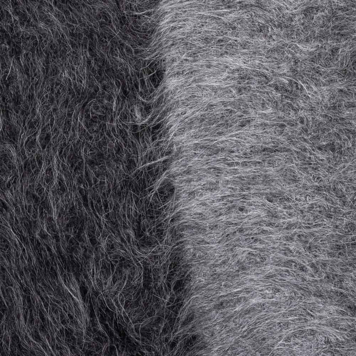 Suri Alpaca Wool Blanket, Dark Gray & Black