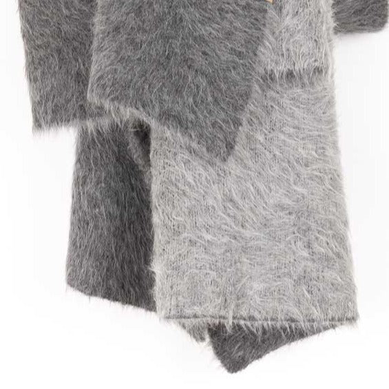 Suri Alpaca Wool Blanket, Dark & Light Gray