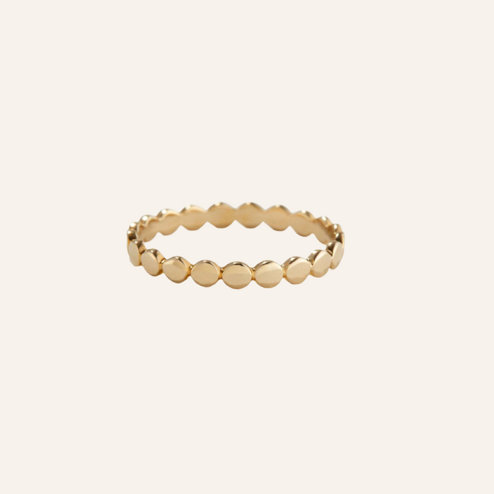 Gold Dotted Ring, 14K Gold