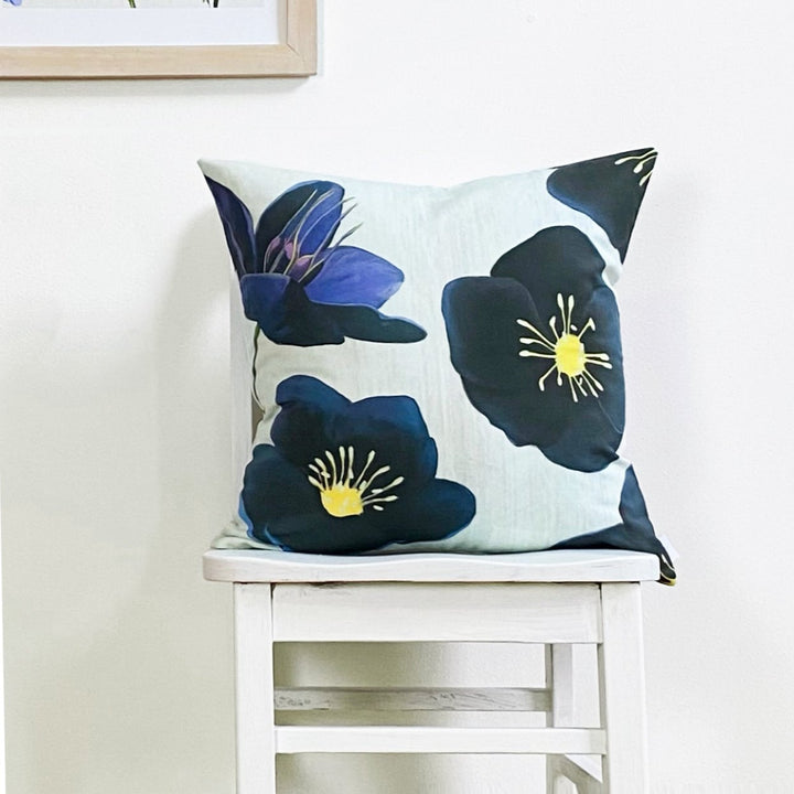 Throw Pillow, Black Hellebore