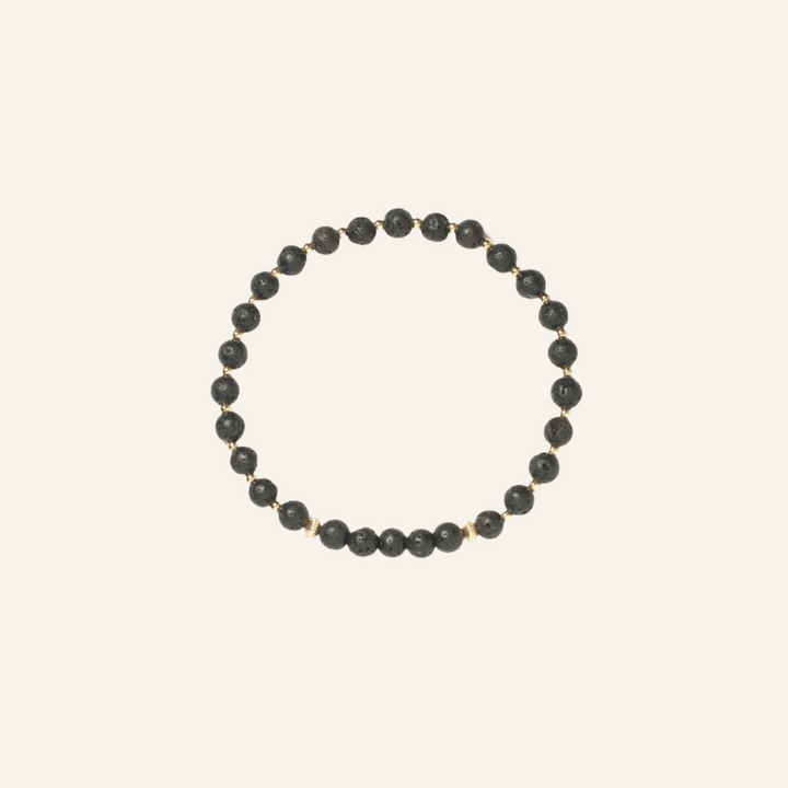 Calm Bracelet, Black Lava Stones