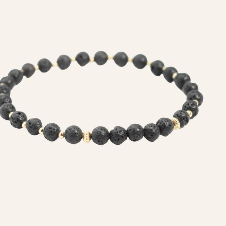 Calm Bracelet, Black Lava Stones