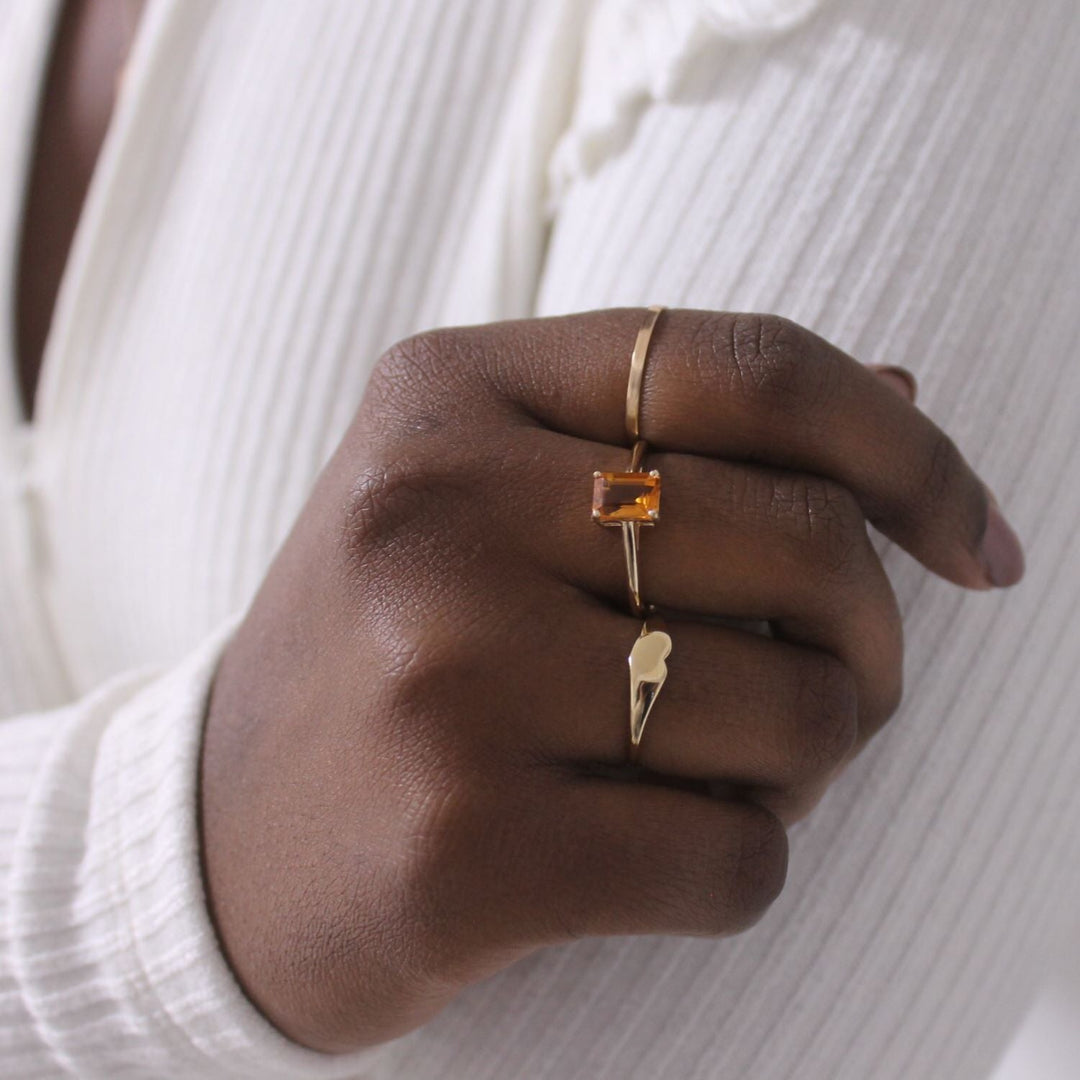 Slim Heart Ring, 10K Gold