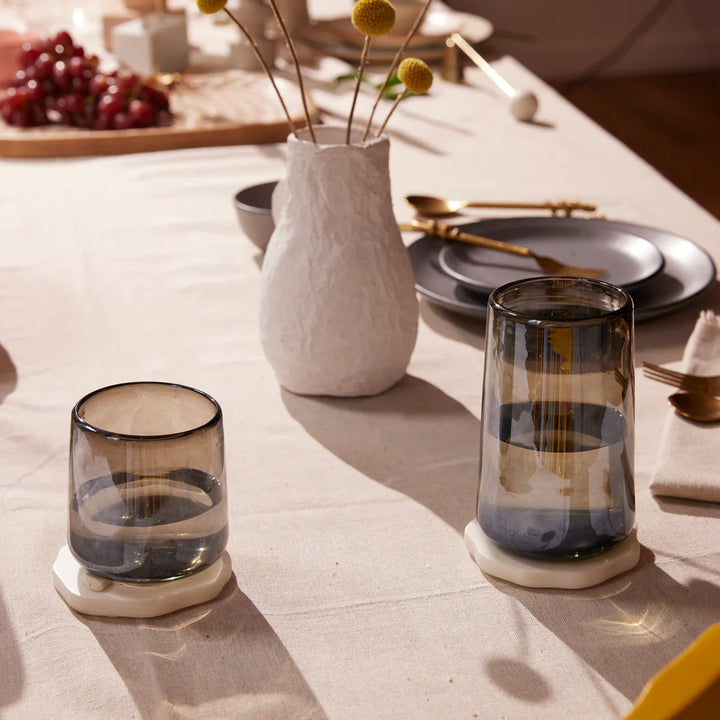 Tall Smokey Glass Cups, Set of 4