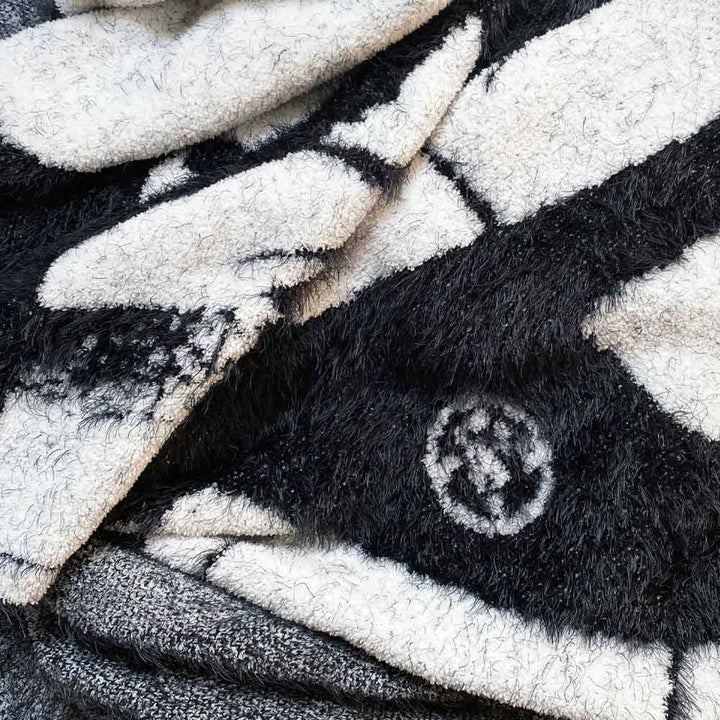 Big Maybach Plush Dream Blanket, Black & White