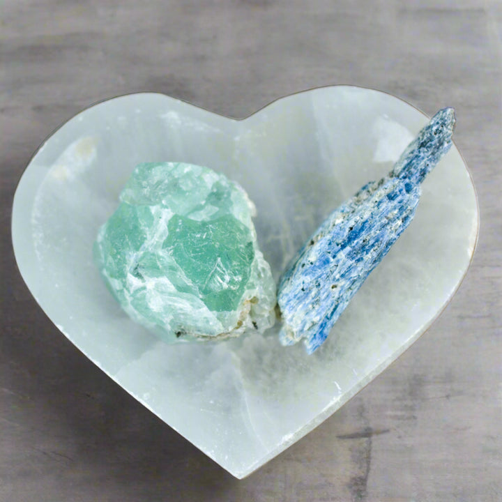 Crystal Heart Bowl, Selenite